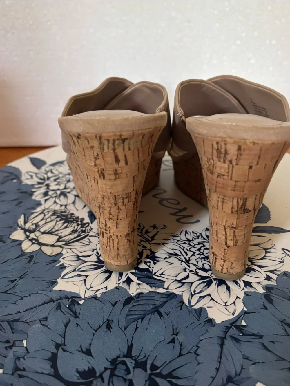 Charles by Charles David Beige Cork Wedge Sandals 8.5
